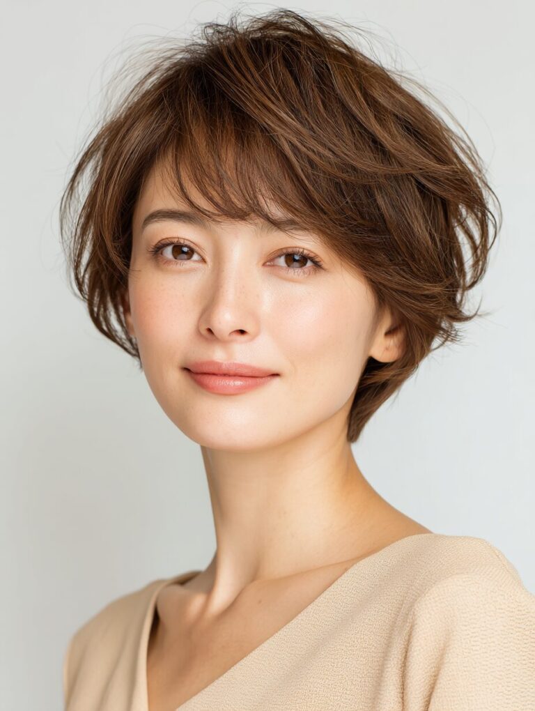 トップが決まると、表情が明るくなる。40代からの大人ショート – Bifino Rilune